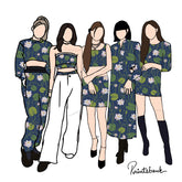 Navy Blue Pink Lotus Floral Pichwai Digital Printed Fabric Material